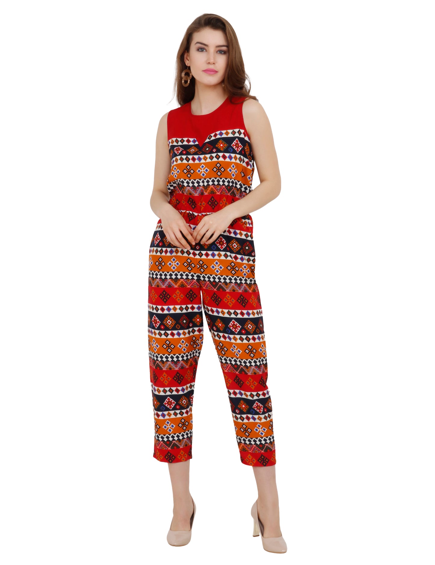 Bhfashion Boho Vibes Sleeveless Printed Jumpsuit