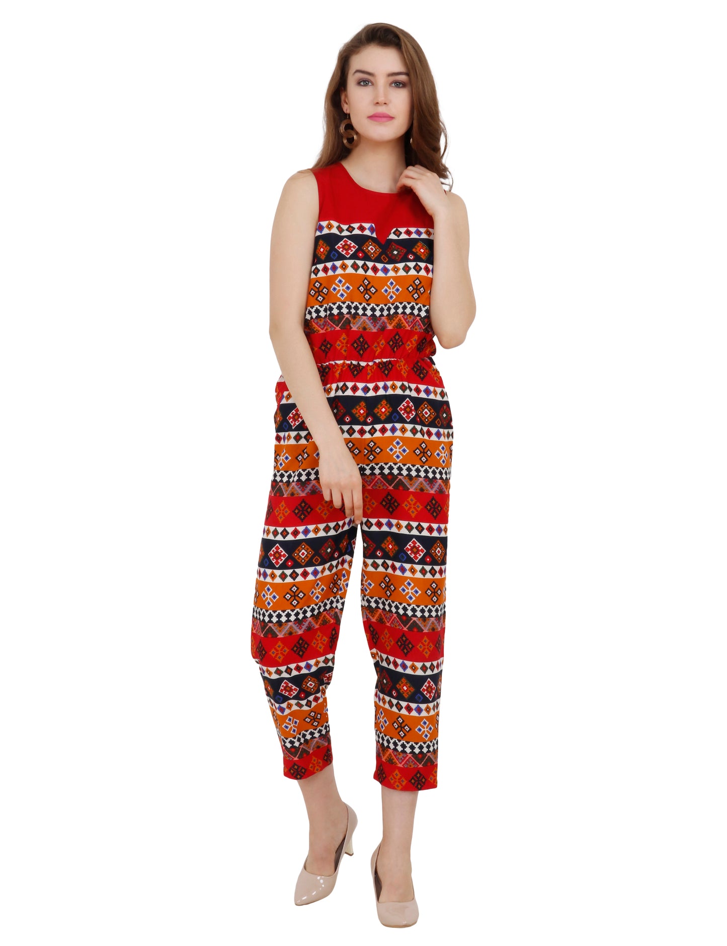 Bhfashion Boho Vibes Sleeveless Printed Jumpsuit