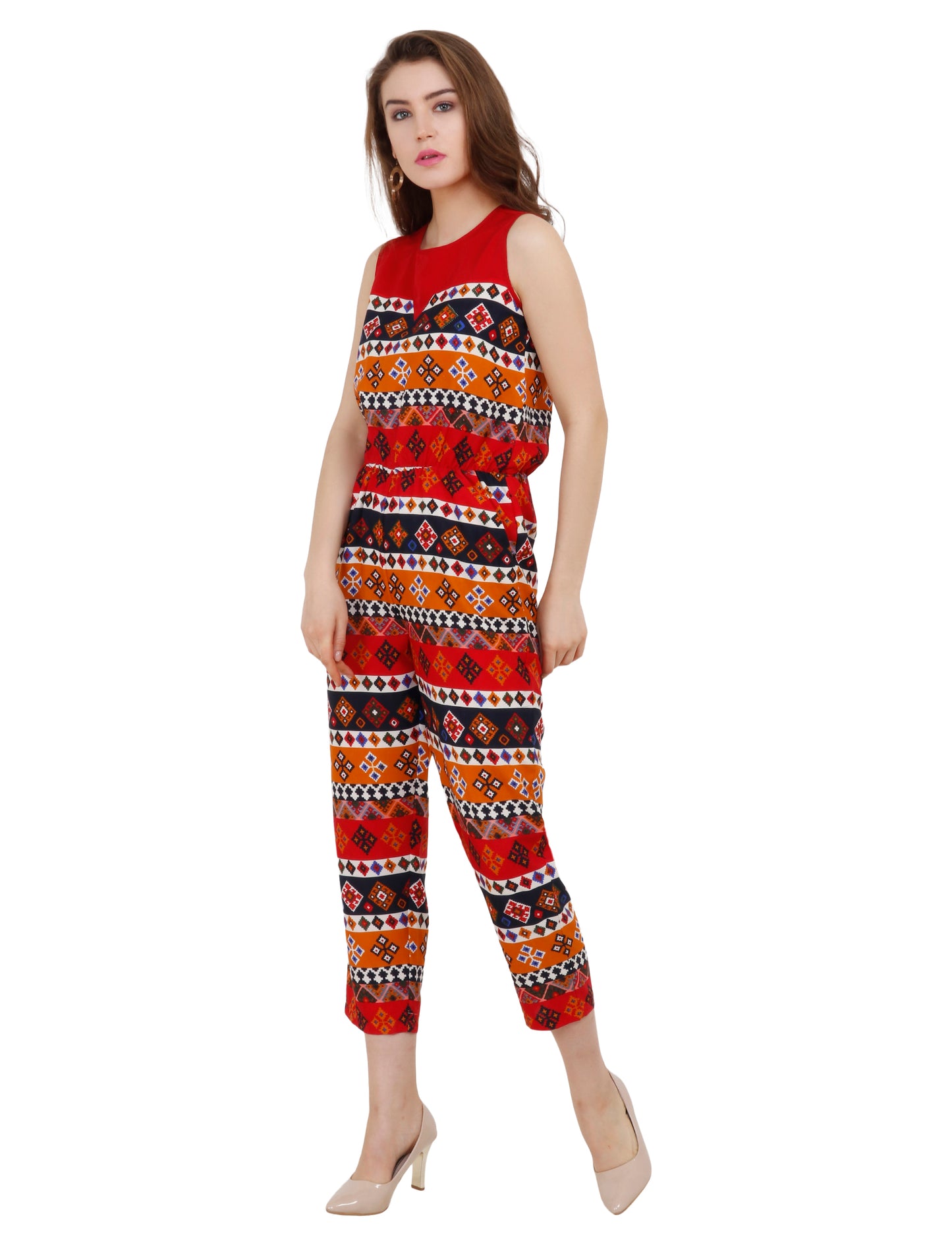 Bhfashion Boho Vibes Sleeveless Printed Jumpsuit