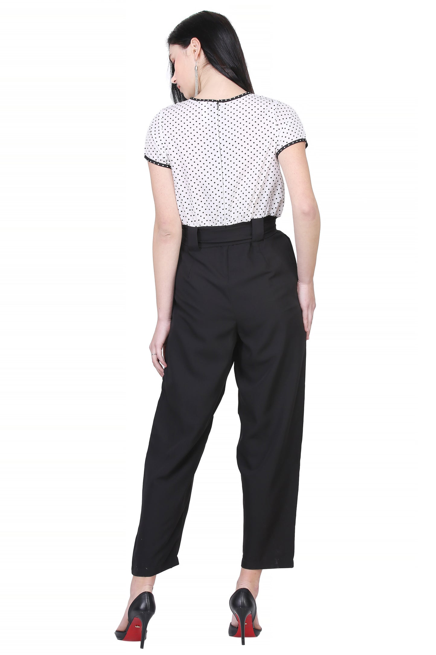 Polka Dot Pouch Pocket Jumpsuit