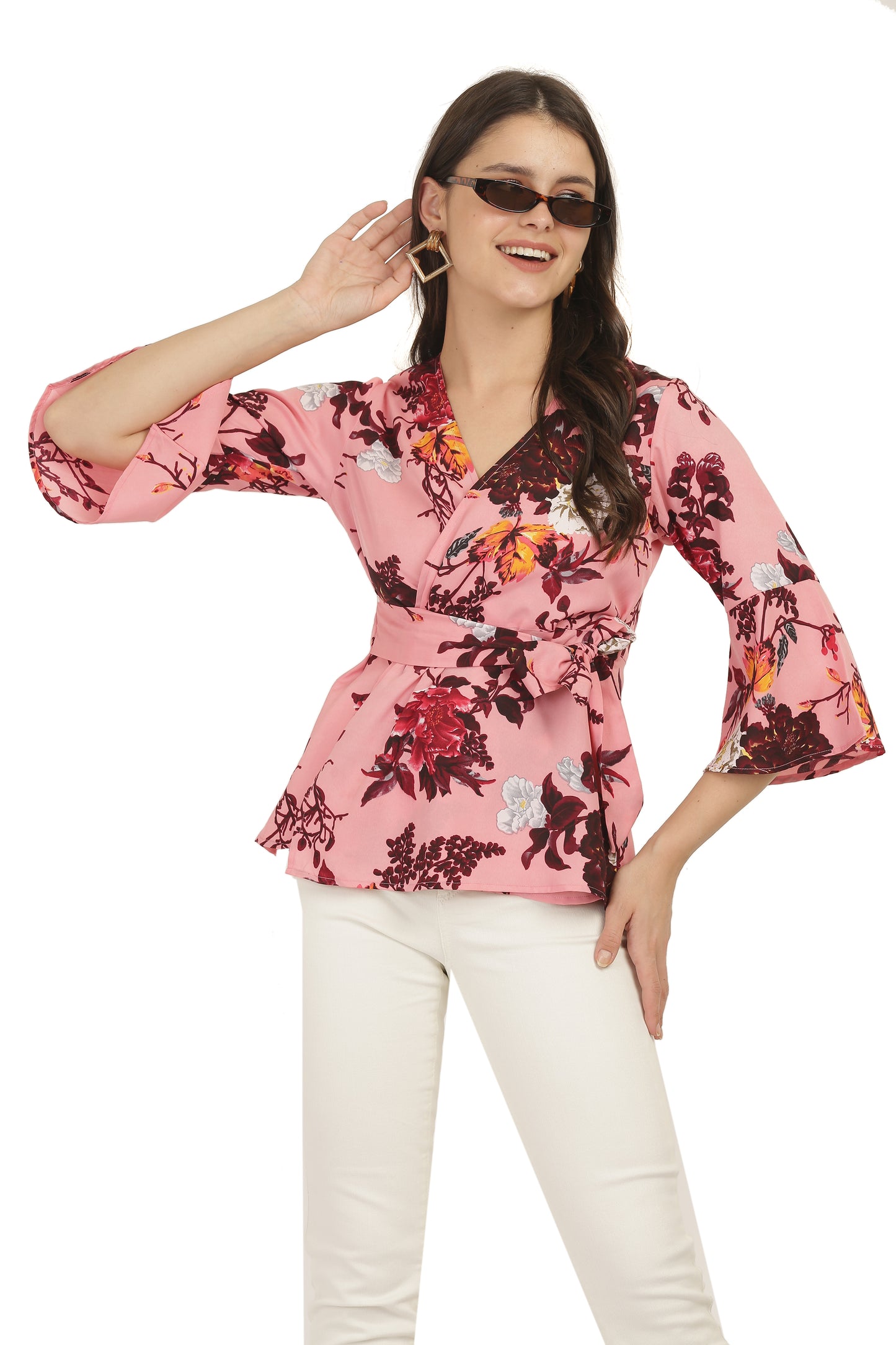 Flirty & Feminine: Floral Print Wrap Top