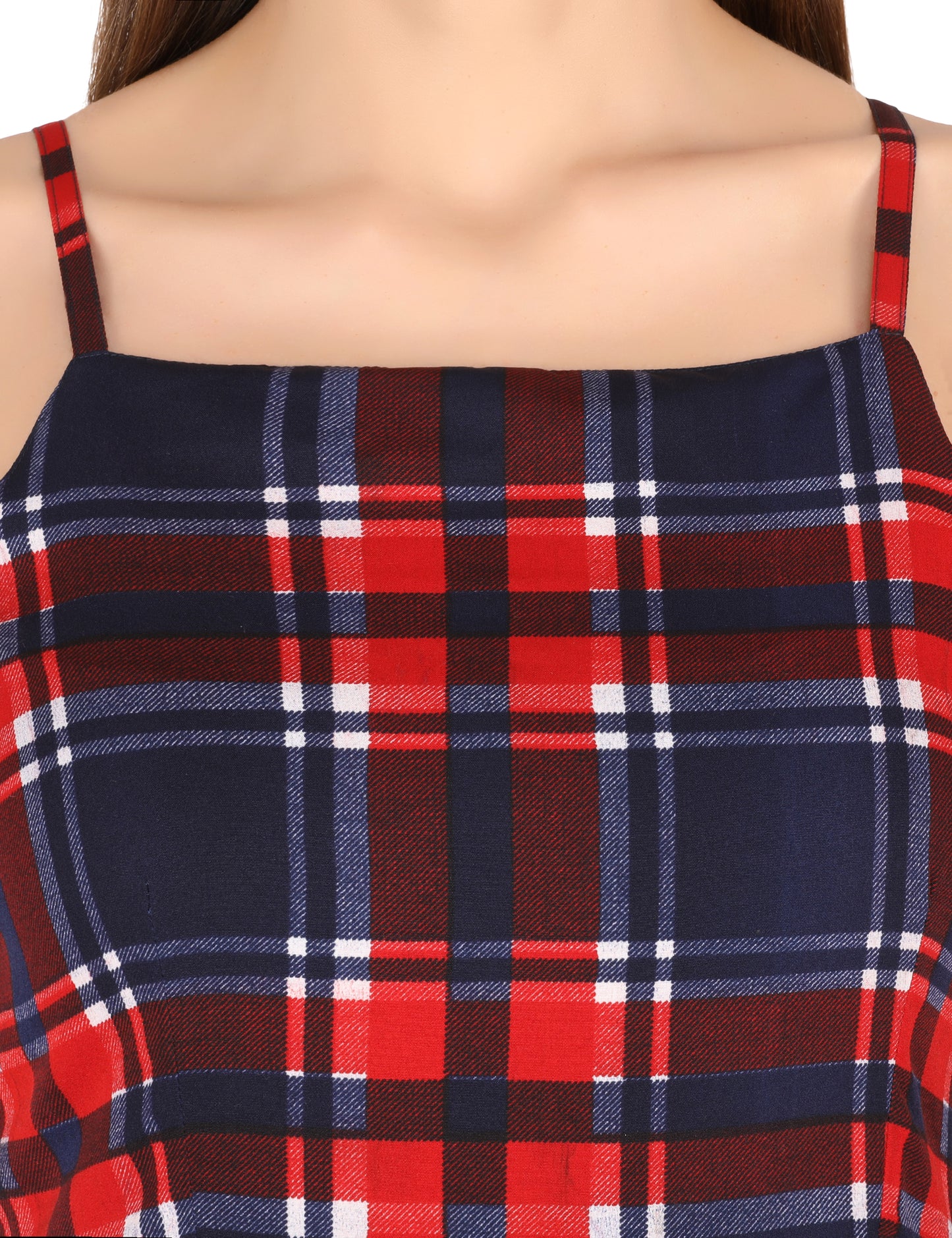 Classic Charm: The Plaid Square Neck Maxi Dress